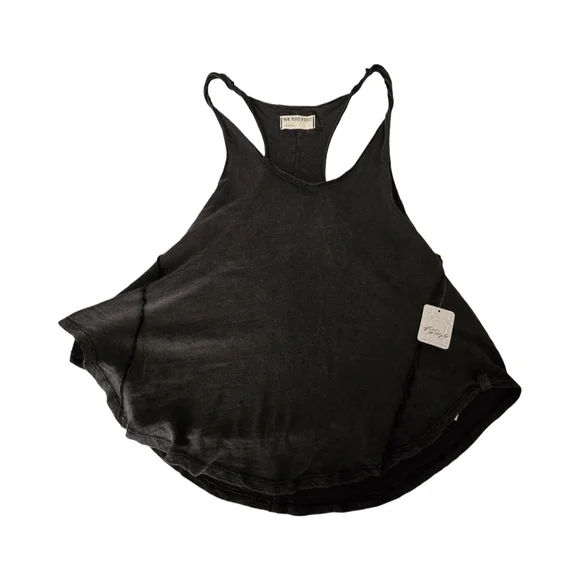 NWT Free People Lo Lo Washed Black Boho Coastal Vacation Swing Tank Oversized S - Picture 5 of 14
